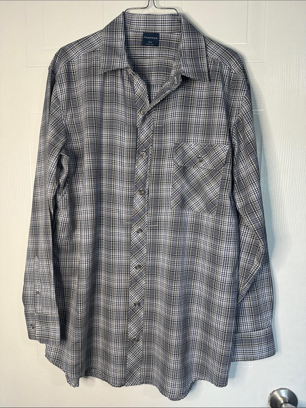 NWOT Propper Concealed Carry Black and White Plaid Long-Sleeve Button-Down Shirt